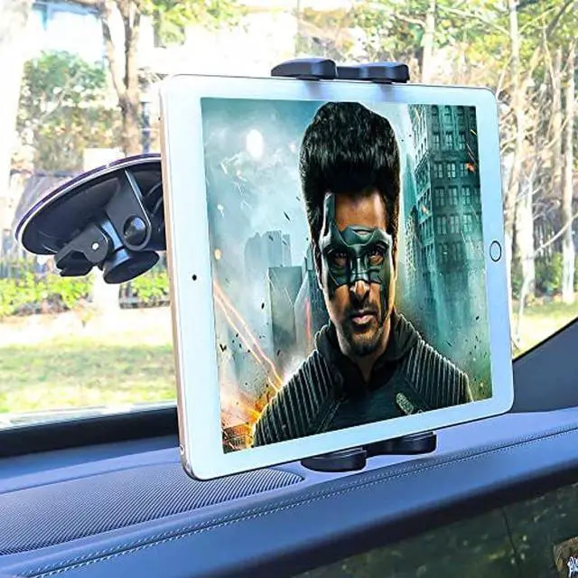 Alt view image 5 of 5 - Cuxwill Car Windshield Tablet Mount Holder for 4-13" iPad Device, 360deg Rotation Car Window Heavy Duty Suction Cup Tablet Holder for iPad Pro 12.9 10.5 9.7, iPad Air Mini, Samsung Tab, Kindle Fire