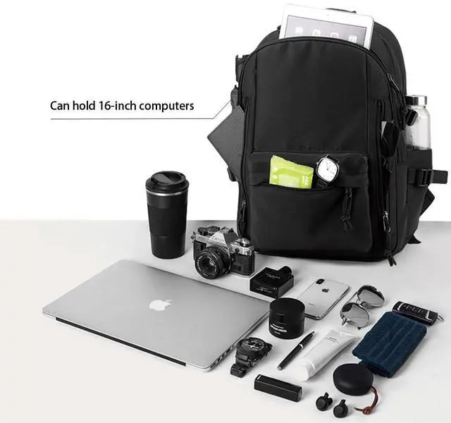 Alt view image 2 of 5 - Casual Laptop Backpack for Men and Women, Commuter Backpack, Gym, Travel, Sports, Work, Book Bag, Business Black Backpack, Lightweight Back Pack, Waterproof, 30L.