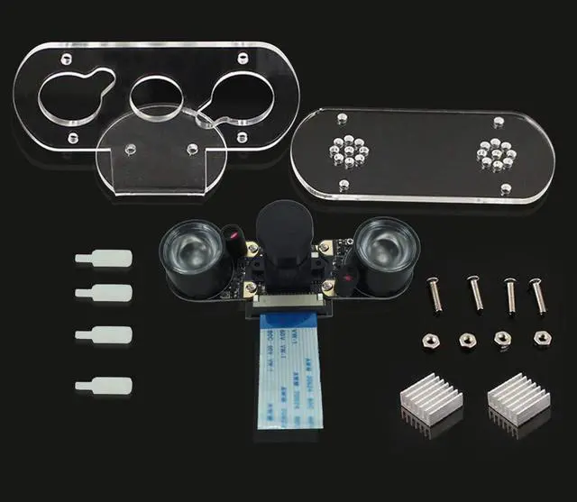 Alt view image 2 of 4 - DEVMO Raspberry Pi 4B Night Vision Camera Module 5MP OV5647 Adjustable-Focus Webcam Video 1080p Compatible with Raspberry Pi 2/3 / 3 B / 3 B+ /4 /Zero&W Model B Model B+ with Case