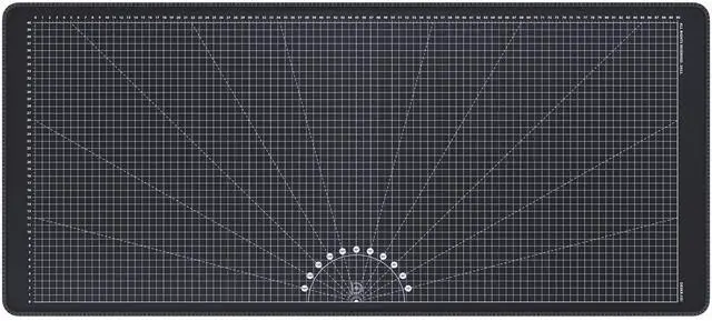 Main image of Deskr Black GridPad Deskpad Full XL Gaming Desk Mat Gamer Desk Pad with Stitched Edges 5mm Thick Non-Slip Water-Resistant Rubber Laptop Computer Mousepad for Office and Home - 35.4 x 15.7 in