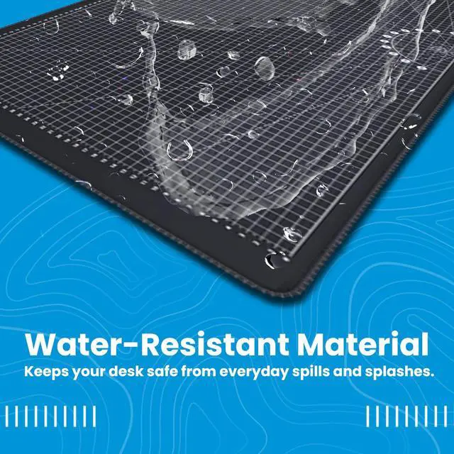 Alt view image 5 of 5 - Deskr Black GridPad Deskpad Full XL Gaming Desk Mat Gamer Desk Pad with Stitched Edges 5mm Thick Non-Slip Water-Resistant Rubber Laptop Computer Mousepad for Office and Home - 35.4 x 15.7 in