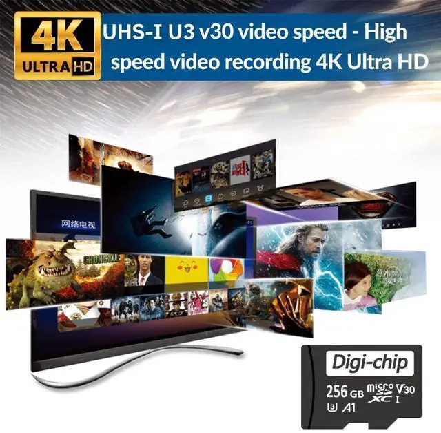 Alt view image 3 of 3 - Digi-Chip 256GB Micro-SD Memory Card for Samsung A23, A33 5G, A53 5G, M33, M53, F23 Phones