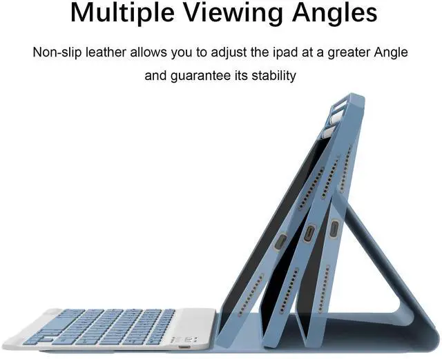 Alt view image 3 of 5 - Divufus Keyboard Case for iPad Pro 11 Inch (M4) 2024 [Magnetic Detachable Wireless Keyboard][Support 3 System] Flip Stand Case with Pencil Holder for iPad 11" Pro 2024 (M4), Blue