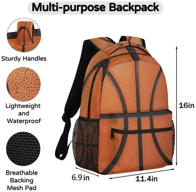 Alt view image 2 of 5 - DJYQBFA Art Basketball Backpack for Women Men Carry On Travel Backpack 16 Inch Lightweight Laptop Bag Purse Casual Daypack Backpacks for Hiking Work Gym