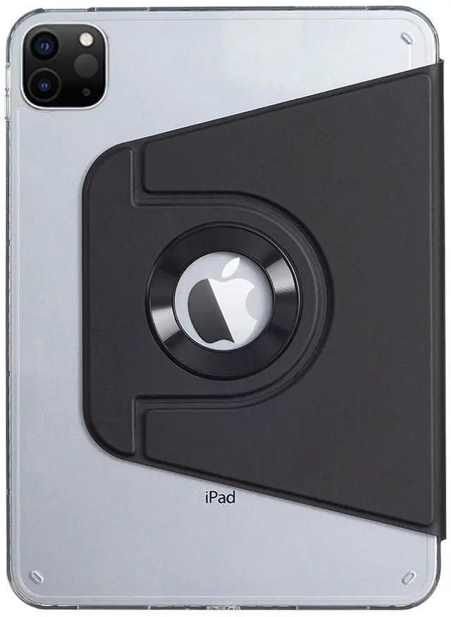 Alt view image 3 of 5 - iPad Pro-6 5 4 3 (12.9'') Case, DMaos Magnetic Detachable Smart Cover, 360deg Rotation Foldable Stand - Black