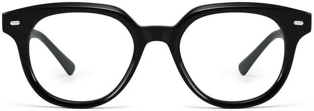 Alt view image 2 of 5 - Dollger Blue Light Blocking Glasses For Woman Men Thick Square Frame Round Non-Prescription, For Computer, Work,Gaming,TV (Black)