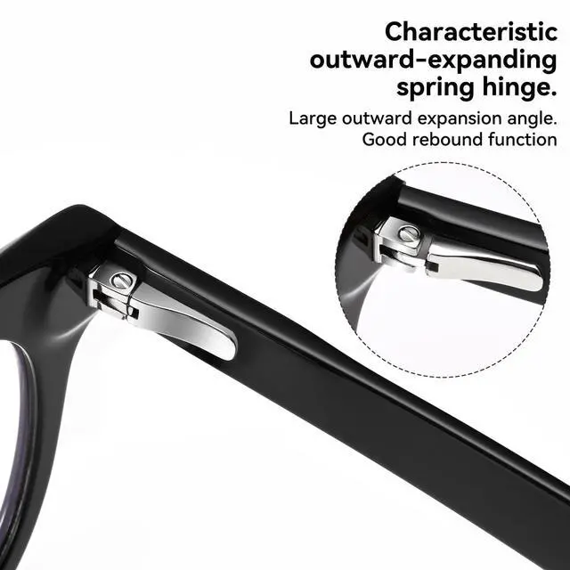 Alt view image 4 of 5 - Dollger Blue Light Blocking Glasses For Woman Men Thick Square Frame Round Non-Prescription, For Computer, Work,Gaming,TV (Black)