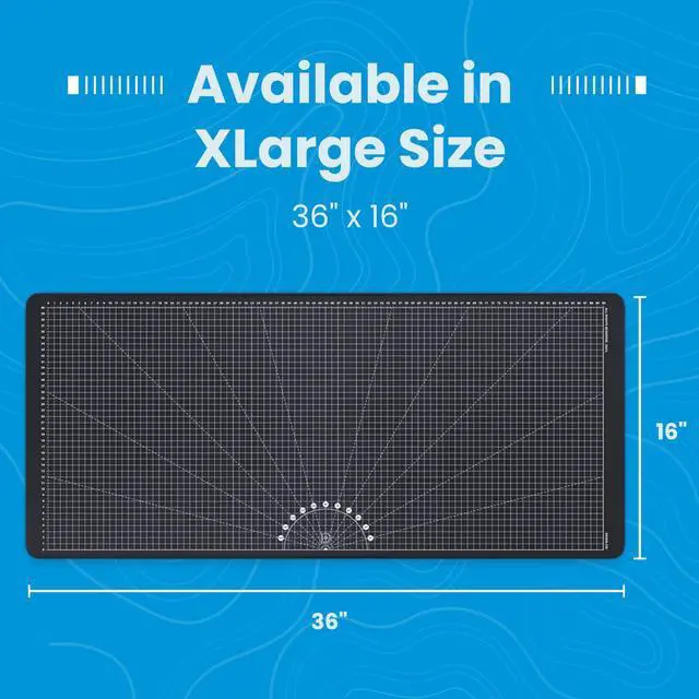 Alt view image 3 of 5 - Deskr Black GridPad Deskpad Full XL Gaming Desk Mat Gamer Desk Pad with Stitched Edges 5mm Thick Non-Slip Water-Resistant Rubber Laptop Computer Mousepad for Office and Home - 35.4 x 15.7 in