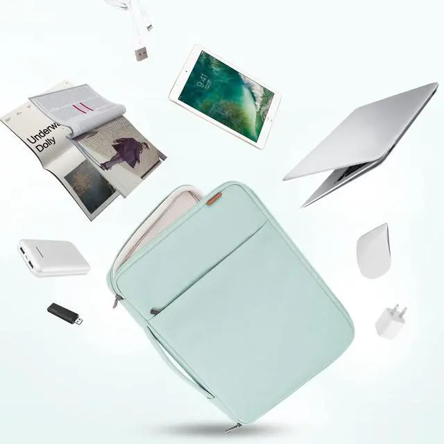 Alt view image 5 of 5 - DOMISO 14 inch Laptop Sleeve Case Water Resistant Shockproof Protective Computer Bag for 14" Notebook/15 MacBook Pro/HP Stream/ThinkPad Yoga/Dell/Asus with Accesory Bag,Mint Green