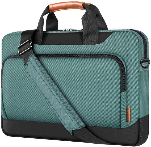 Main image of DOMISO 15-15.6 Inch Laptop Sleeve Business Briefcase Computer Case Compatible with Lenovo 15.6" Ideapad 330/16" MacBook Pro/HP EliteBook 850 G3/Envy x360 15/Latitude 3580/Acer Chromebook/Asus,Green