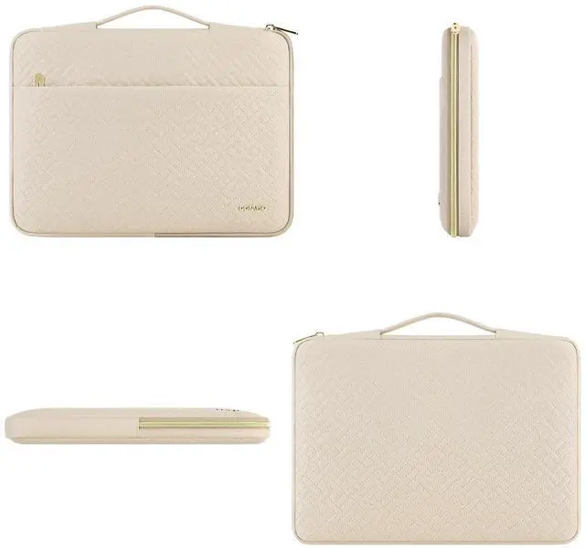 Alt view image 3 of 5 - DOMISO Laptop Sleeve Case 17.3 inch Waterproof Computer Carrying Handbag with Small Accessory Bag Compatible with 17.3" MSI GS73VR Stealth Pro/LG Gram 17"/HP Envy 17/ROG Strix GL702VS, Beige