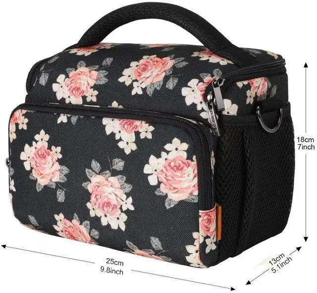 Alt view image 2 of 5 - DOMISO Camera Bag Case Waterproof Anti-shock Shoulder Bag, Flower