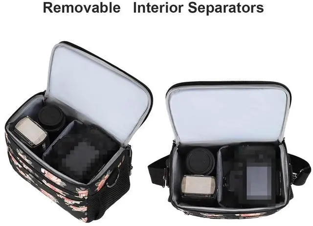 Alt view image 3 of 5 - DOMISO Camera Bag Case Waterproof Anti-shock Shoulder Bag, Flower