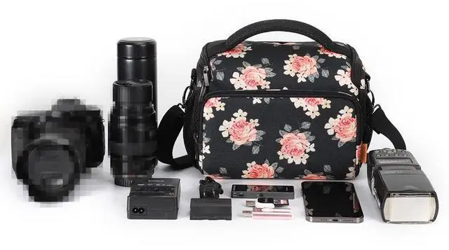 Alt view image 5 of 5 - DOMISO Camera Bag Case Waterproof Anti-shock Shoulder Bag, Flower