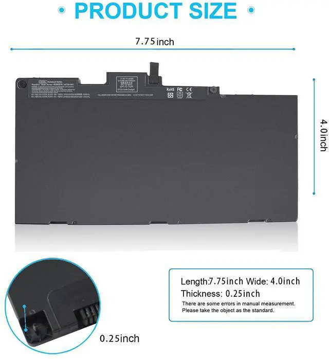 Alt view image 2 of 5 - CS03XL Notebook Battery for HP EliteBook 840 850 755 745 G3 G4 ZBook 15u G3 G4 Series 800513-001 854047-2C1 800231-141 800231-1C1 854047-1C1 996QA101H TA03XL TA03051XL CS03 CS03046XL CS03046XL-PL MT43
