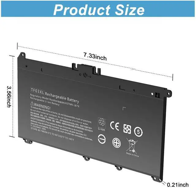 Alt view image 2 of 5 - ALIPOWER TF03XL 41.9wh 11.55v 920070-855 Laptop Battery Replacement for HP Pavilion X360 15-CC1XX 15-CD0XX 15-CC123CL 15-CC154CL 15-CC184CL 15-CD075NR 17-AR050WM 14-BF050WM 14M-CD0001DX 14-CD0056TX