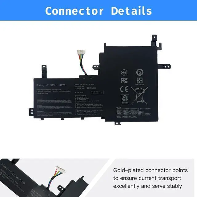 Alt view image 3 of 5 - NBULBL B31N1842 Laptop Battery for ASUS VivoBook S15 S531FA S531FL K531FA K531FL X531FA X531FL M513IA M513UA K513EA K513EQ F513EA F513EP S513EA S513EP S513EQ B31N1842 [11.52V 42Wh]