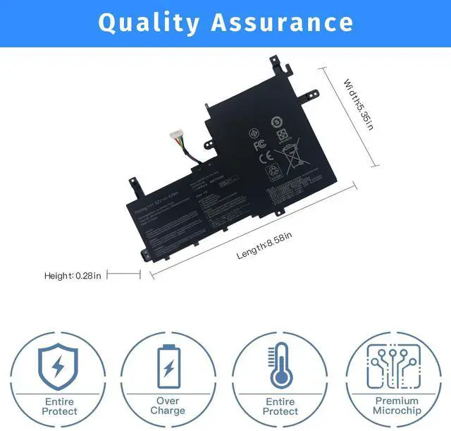 Alt view image 4 of 5 - NBULBL B31N1842 Laptop Battery for ASUS VivoBook S15 S531FA S531FL K531FA K531FL X531FA X531FL M513IA M513UA K513EA K513EQ F513EA F513EP S513EA S513EP S513EQ B31N1842 [11.52V 42Wh]