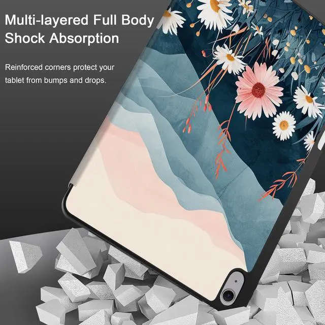 Alt view image 3 of 5 - DONGKE for iPad Air 13 Inch Case M3 2025, M2 2024 - [Built-in Pencil Holder] Slim Trifold Stand Shockproof Protective Cover with Soft TPU Back Support Auto Sleep/Wake - Daisie