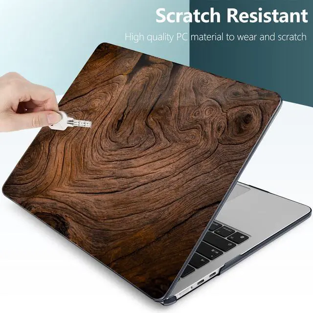 Alt view image 3 of 5 - DONGKE for M4 MacBook Air 13.6 Inch Case 2025 2024 2023 2022 Model A3240 A3113 A2681 M3 M2 Chip, Plastic Hard Shell Case Cover with Touch ID for MacBook Air 13 Inch M4 - Wood Grain