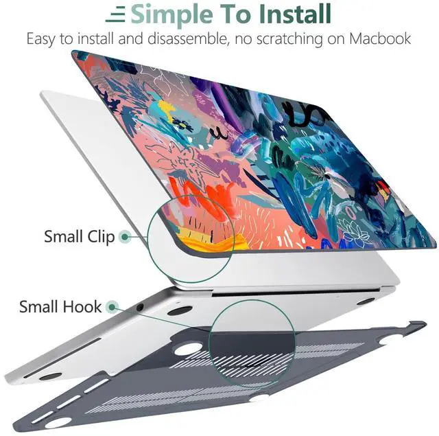 Alt view image 4 of 5 - DONGKE for 13.6 Inch MaBook Air M2 Case 2022 A2681, 4 in 1 Bundle Crystal Plastic Hard Shell Cover & Sleeve Bag & Keyboard Cover for M2 2022 MacBook Air 13 Inch, Graffiti