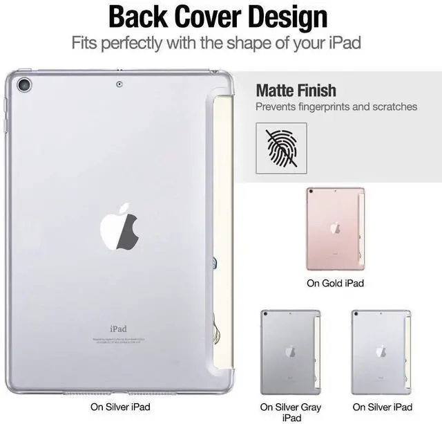 Alt view image 5 of 5 - DuraSafe Cases for iPad PRO 9.7 Inch [Pro 9.7 2016] A1673 A1674 MLPX2LL/A MLPW2LL/A MLPY2LL/A MLYJ2LL/A Printed Slim Lightweight PC Dual Angle Stand Clear Flip Back Cover - Watercolor Flowers