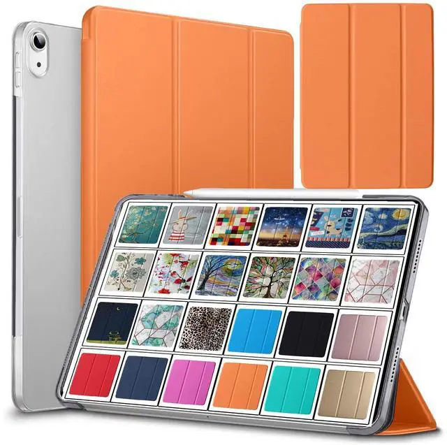 Main image of DuraSafe Cases for iPad Mini 6 8.3 Inch 2021 [ Mini 6th Gen ] A2567 A2568 A2569 MK7M3LL/A MLWL3LL/A MK7R3LL/A MK7P3LL/A MK7T3LL/A Trifold Hard Smart PC Translucent Back Cover - Orange