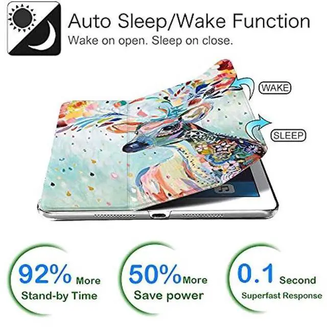 Alt view image 3 of 5 - DuraSafe Cases for iPad Air 2nd Gen 9.7 inch Case A1566 MGLW2LL/A MGL12LL/A MH0W2LL/A A1567 MGKM2LL/A MH182LL/A MGKL2LL/A MGTY2LL/A MH1J2LL/A MGTX2LL/A MH2V2LL/A MH2W2LL/A MH2U2LL/A - Deer Print