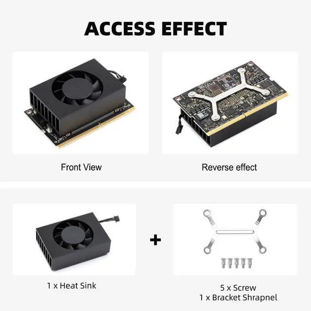Alt view image 4 of 5 - DC5V PWM Cooling Fan for Jetson Orin Nano, PWM Heat Sink for Jetson Orin NX, Speed Adjustable Embedded Heat Sink with Screw Bracket Shrapnel, DC 5V