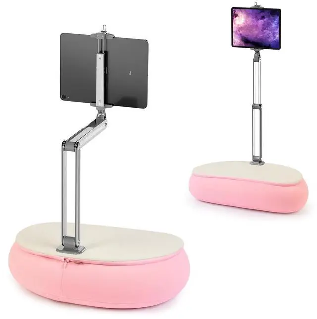 Main image of elitehood Tall iPad Pillow Stand for Lap in Bed, Long Arm Adjustable Tablet Pillow Holder, 360degRotation iPad Stand for Bed Compatible with 6" - 13" Tablet Kindle iPhone, Pink