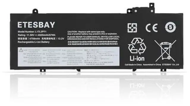 Main image of ETESBAY L17M3P71 Laptop Battery Compatible with Lenovo ThinkPad T480S Series Notebook L17L3P71 L17M3P72 01AV478 01AV480 01AV479 SB10K97621 SB10K97622 SB10K97620