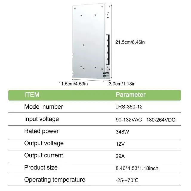Alt view image 2 of 5 - FerroFab LRS-350-12 12V 29A 350W AC-DC Single Output Switching Power Supply, Industrial Grade, High Reliability, Easy Installation for Automation Machinery, Control Systems