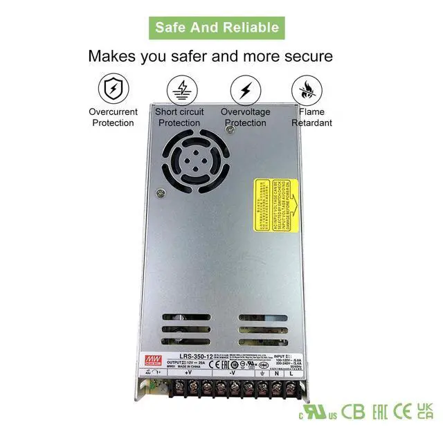 Alt view image 4 of 5 - FerroFab LRS-350-12 12V 29A 350W AC-DC Single Output Switching Power Supply, Industrial Grade, High Reliability, Easy Installation for Automation Machinery, Control Systems