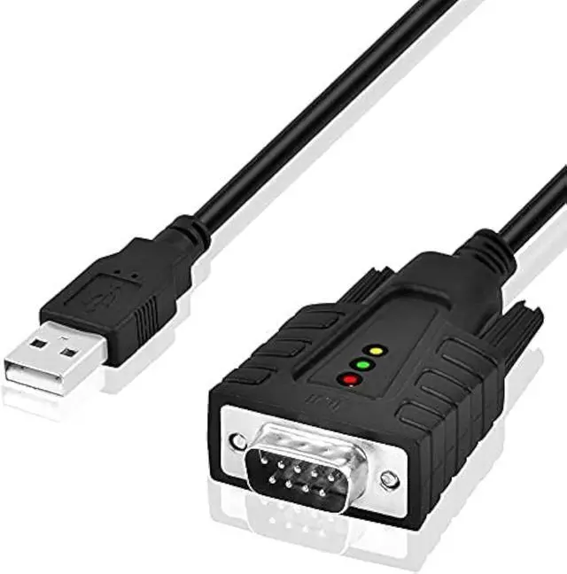 Main image of DriverGenius USB232A-B-A | USB to Serial (DB9) Adapter with 3 LEDs - Compatible with Windows 11 and macOS 15 [(2-Piece/Package)]