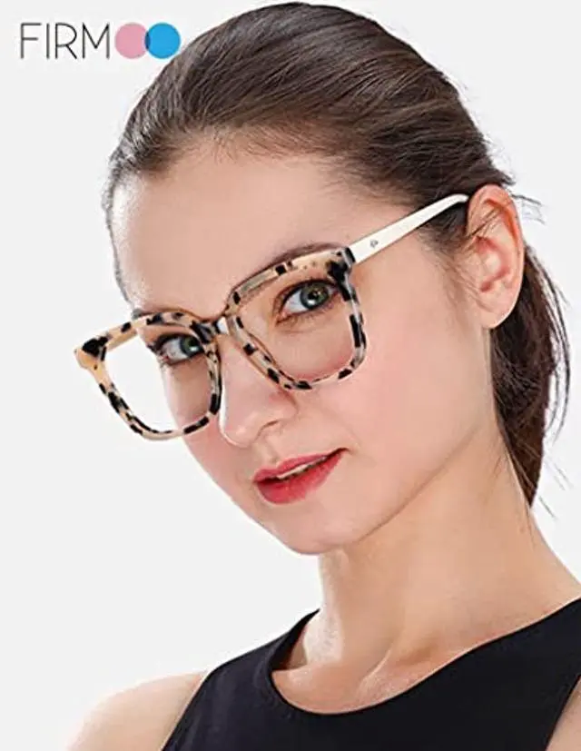 Alt view image 2 of 5 - Firmoo 2023 Oversized Blue Light Glasses for Women Men Acetate Large Frame Anti Eyestrain & UV Protection Computer Gaming Blue Blocker Eyeglasses