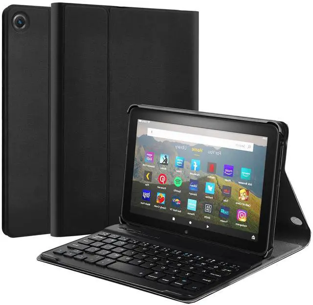 Main image of FunYaung Case with Keyboard for  Fire HD 8 & 8 Plus (2022 & 2024 Release), Detachable Magnetic Rechargeable Keyboard Case with Type-C Cable for HD 8 (12th & 14th), Black