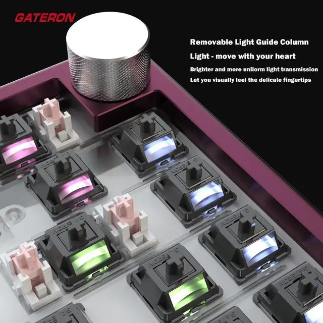 Alt view image 4 of 5 - Gateron Ghost Switches for Mechanical Gaming Keyboard,5-Pin 48gf RGB SMD Dual-Stage Spring Pre-Lubed Full POM Linear Switches(90PCS)