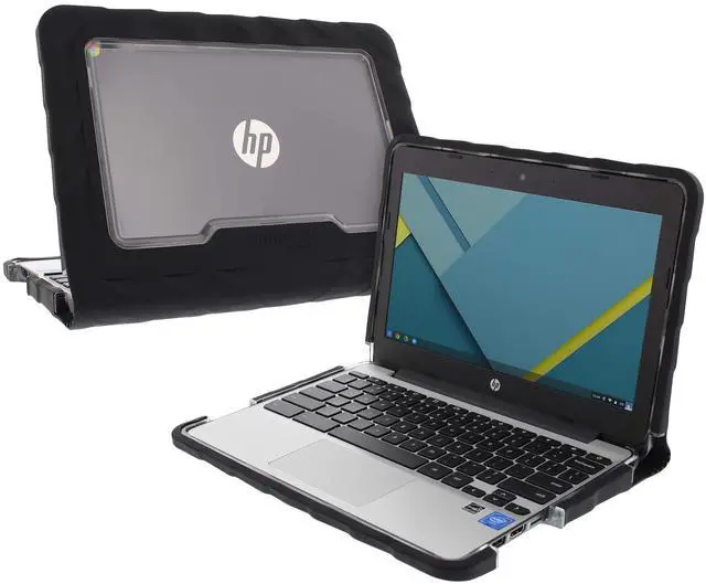 Main image of Gumdrop Cases Droptech Chromebook Case for HP Chromebook 11 G5 EE Rugged Shock Absorbing Cover Black/Black 1FX82UT, 1FX83UT, 1BS77UT, 1BS76UT