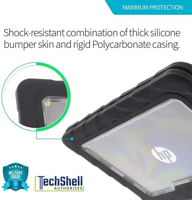 Alt view image 4 of 5 - Gumdrop Cases Droptech Chromebook Case for HP Chromebook 11 G5 EE Rugged Shock Absorbing Cover Black/Black 1FX82UT, 1FX83UT, 1BS77UT, 1BS76UT