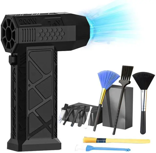 Main image of Hi-HONX Compressed Air Duster, 130000 RPM Portable Mini Hand Powerful Jet Blower, Cordless Electric Air Duster Turbo Fan, High-Speed Air Blower with 4 Gear for Car, Cleaning, Camping, Outdoors