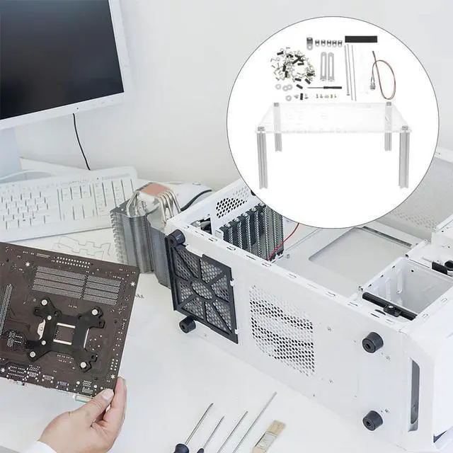 Alt view image 3 of 5 - 1 Set Open Chassis Motherboard Computer Graphics Cards Case Bench Case Open Air Computer Frame Open Air Computer Bracket DIY Bare Frame Aluminum Alloy Desktop Case Video