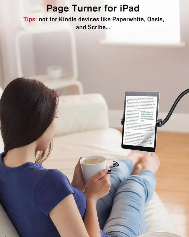 Alt view image 4 of 5 - INNCNN Tablet Stand Holder with Scrolling Remote for TikTok, Compatible with iPad iPhone and Other 5-7.8inch Devices