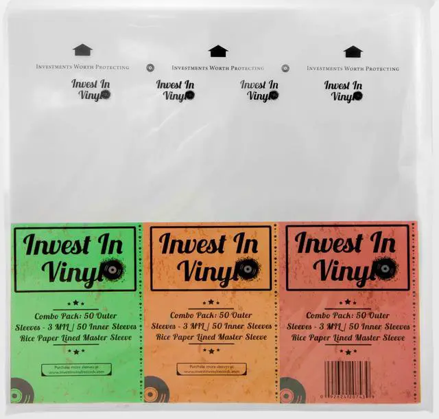 Main image of 100 LP Sleeves Combo Pack - 50 Outer & 50 Inner Sleeves for 12" Vinyl Records - Protect Your Collection - Invest In Vinyl