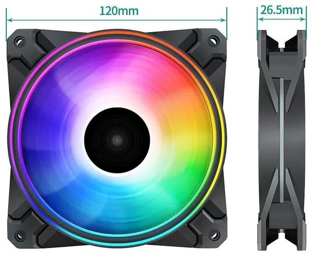 Alt view image 2 of 4 - CF120 Plus 3Pack 120mm ARGB Case Fans with Controller,RGB Aura SYNC |1800RPM |52.5CFM, Quiet Under 28.8dB(A),for ATX/MATX PC Case Fan