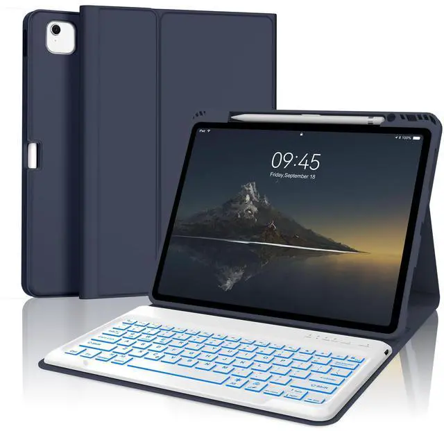 Main image of IVEOPPE Keyboard Case for iPad Air 13 (M2 2024/M3 2025) - 7 Color Backlit, Wireless Detachable Bluetooth Keyboard with Auto Sleep/Wake Function, Stain Proof Folio Cover for iPad Air 13,Blue