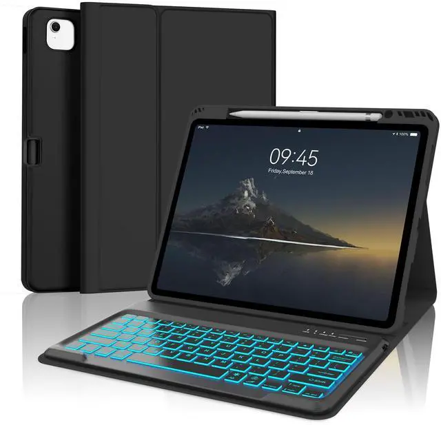 Main image of IVEOPPE Keyboard Case for iPad Air 13 (M2 2024/M3 2025) - 7 Color Backlit, Wireless Detachable Bluetooth Keyboard with Auto Sleep/Wake Function, Stain Proof Folio Cover for iPad Air 13,Black