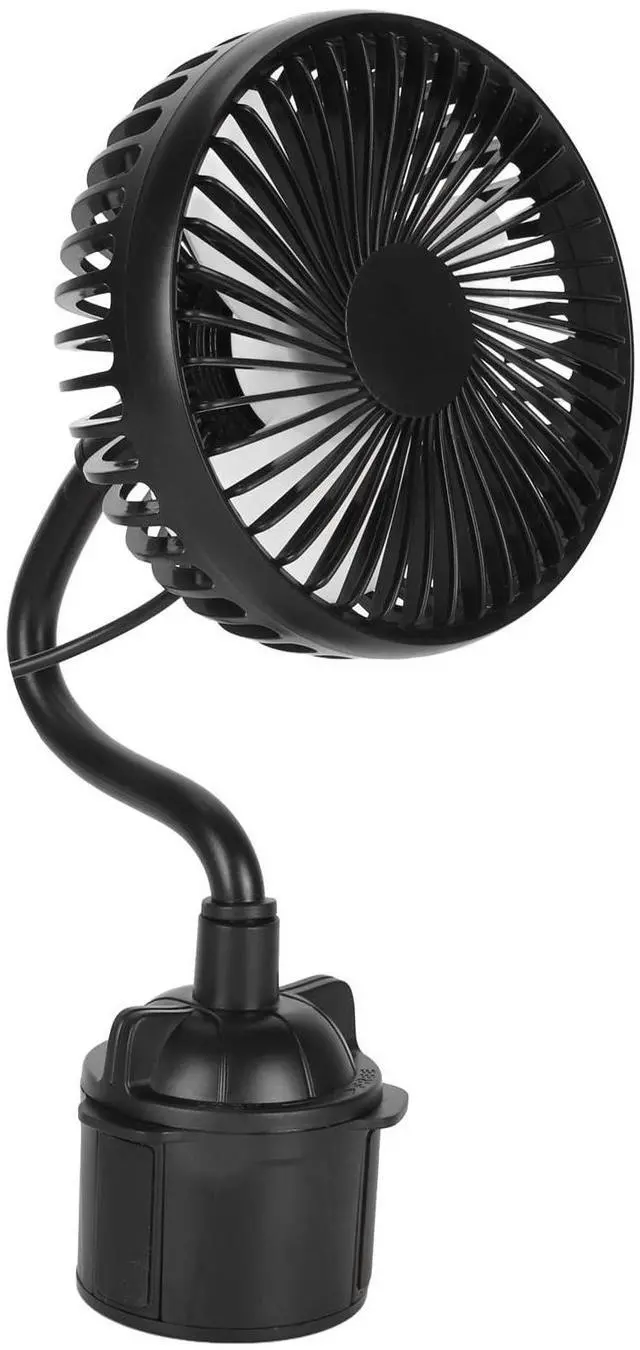 Main image of Car Fan, USB Car Fan Mounted in Cup Holder with 3 Speeds Adjustable Low Noise 360 Degree Rotatable Portable Vehicle Cooling Fan for Travel