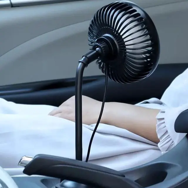 Alt view image 4 of 5 - Car Fan, USB Car Fan Mounted in Cup Holder with 3 Speeds Adjustable Low Noise 360 Degree Rotatable Portable Vehicle Cooling Fan for Travel