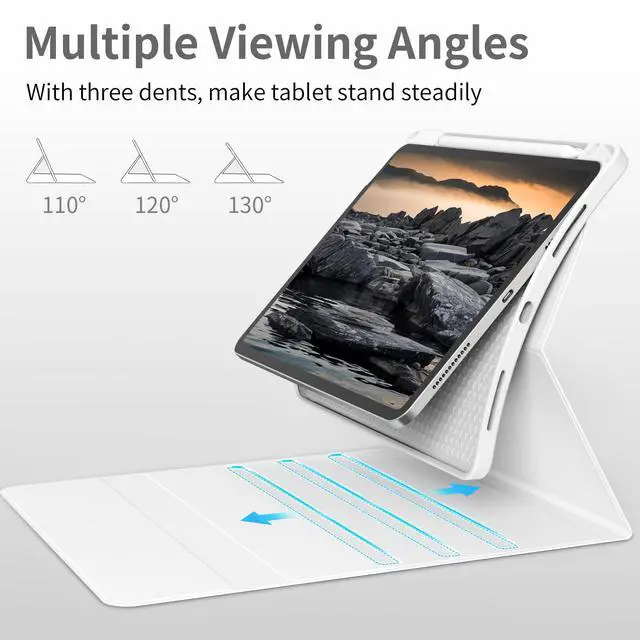 Alt view image 3 of 5 - JKSML Keyboard Case for iPad 11th 10th Generation 11/10.9 inch A16 2025/2022, 7 Colors Backlit, Detachable Wireless Keyboard for iPad 10th Gen, Built-in Pencil Holder, Auto Sleep/Wake, Gray