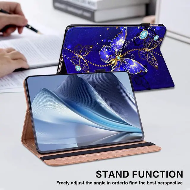 Alt view image 5 of 5 - KEFBWAO Case for All-New  Fire HD 10 and 10 Plus Tablet (13th/11th Generation, 2023/2021 Release), Stylus Holder Flip Wallet Leather Shockproof Cover for Fire HD 10 2023 Case, Diamond Butterfly